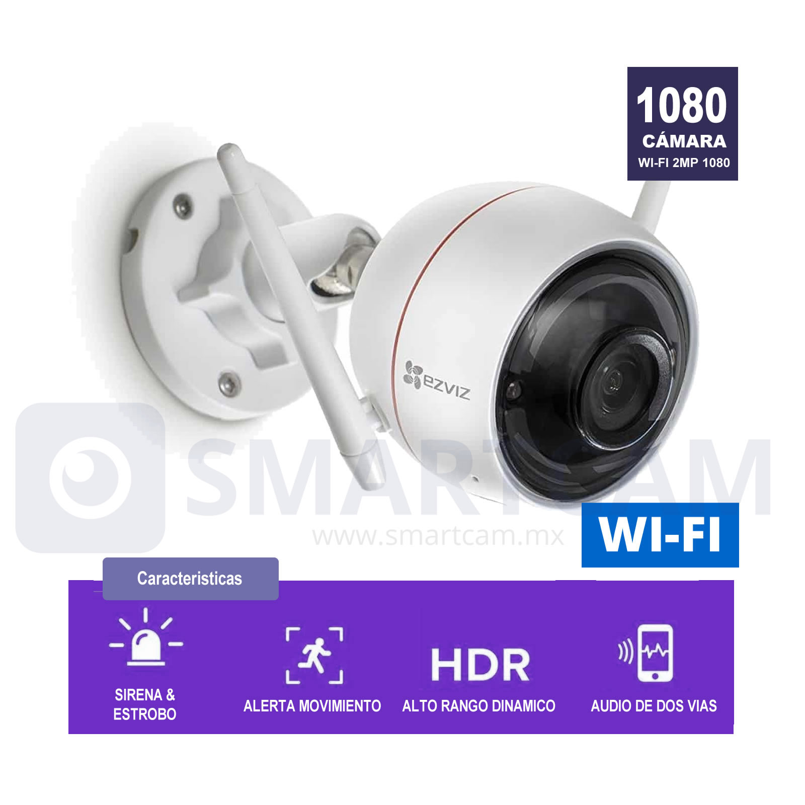 Cámara de vigilancia interior inteligente WiFi 1080p - SILAMP