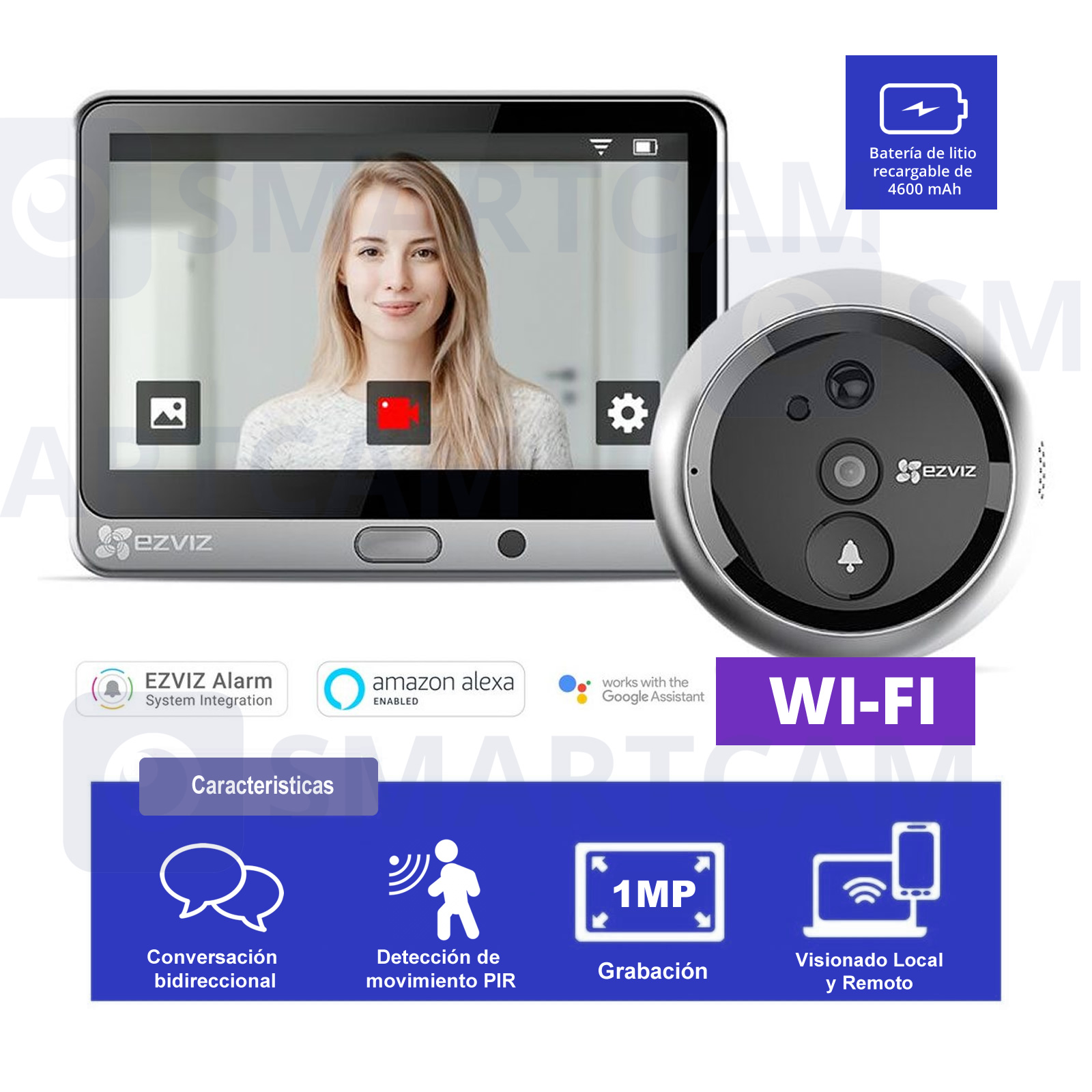 Mirilla Digital Inteligente EZVIZ DP1 - Smartcam CÁMARAS DE